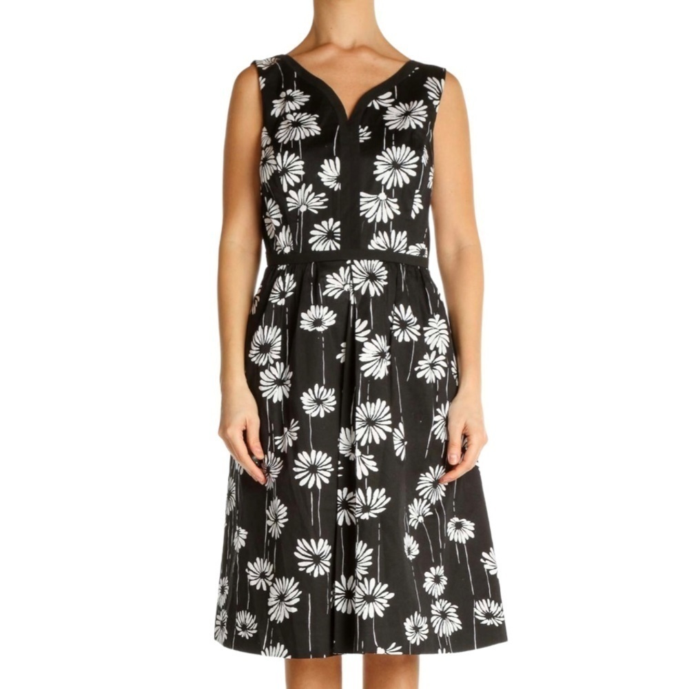 Talbots Daisies Dress Black With White Daisies Size 6